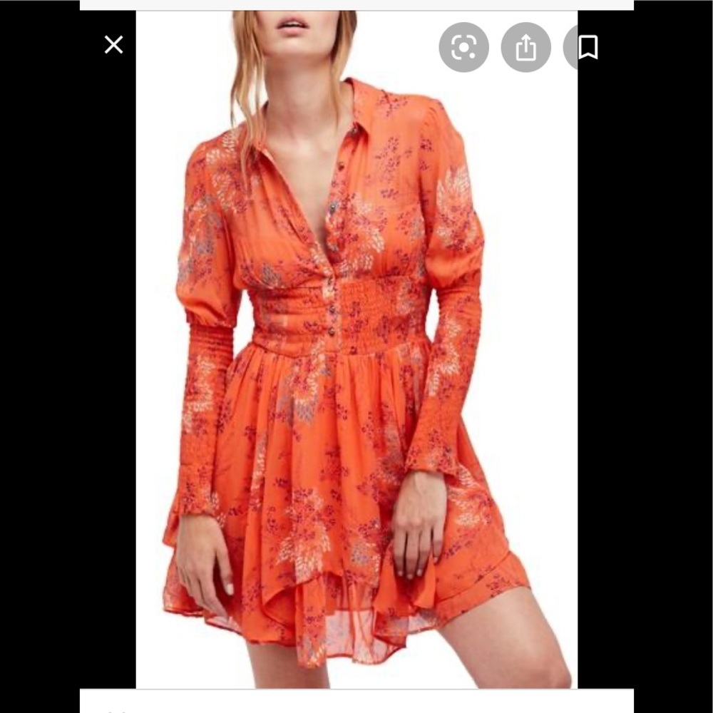 Free‎ people  peasant fit and flare dress. NWT
